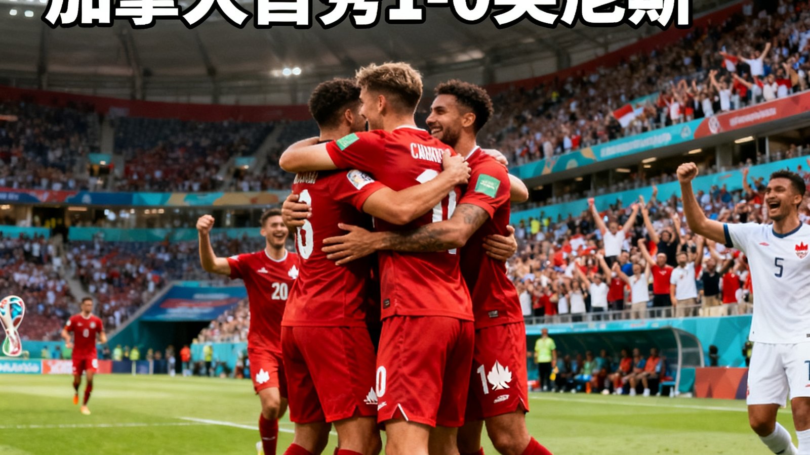 世界杯新军：加拿大首秀1-0突尼斯，球员相拥庆祝